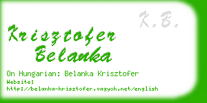 krisztofer belanka business card